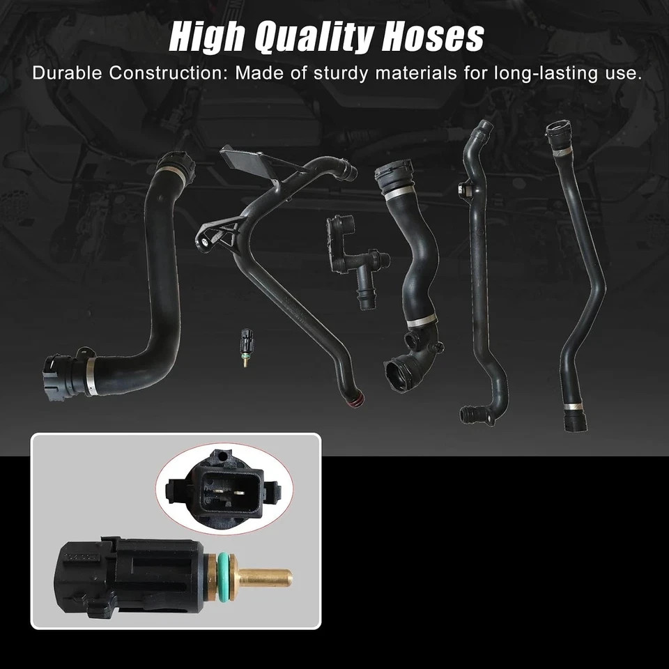 FZJDSD 7Pcs Set Expansion Tank Coolant Radiator Hose Kit Compatible with BMW