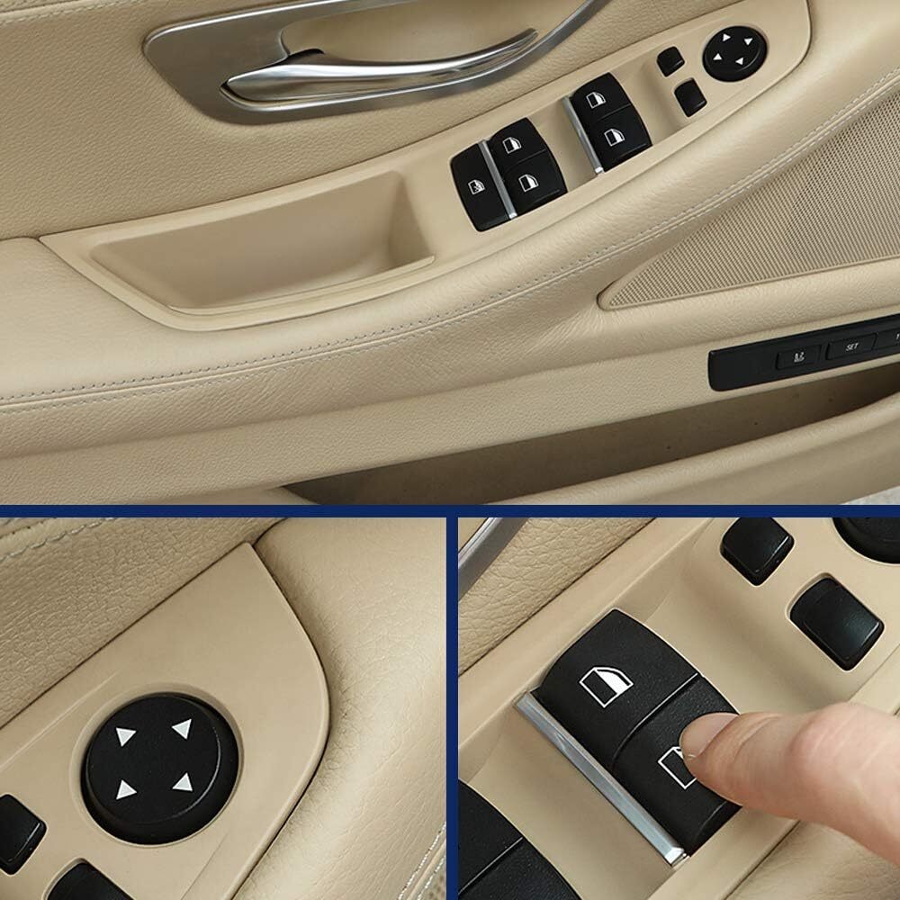 Beige Window Switch Armrest Panel, Inner Door Pull Handle Trim Cover Kits