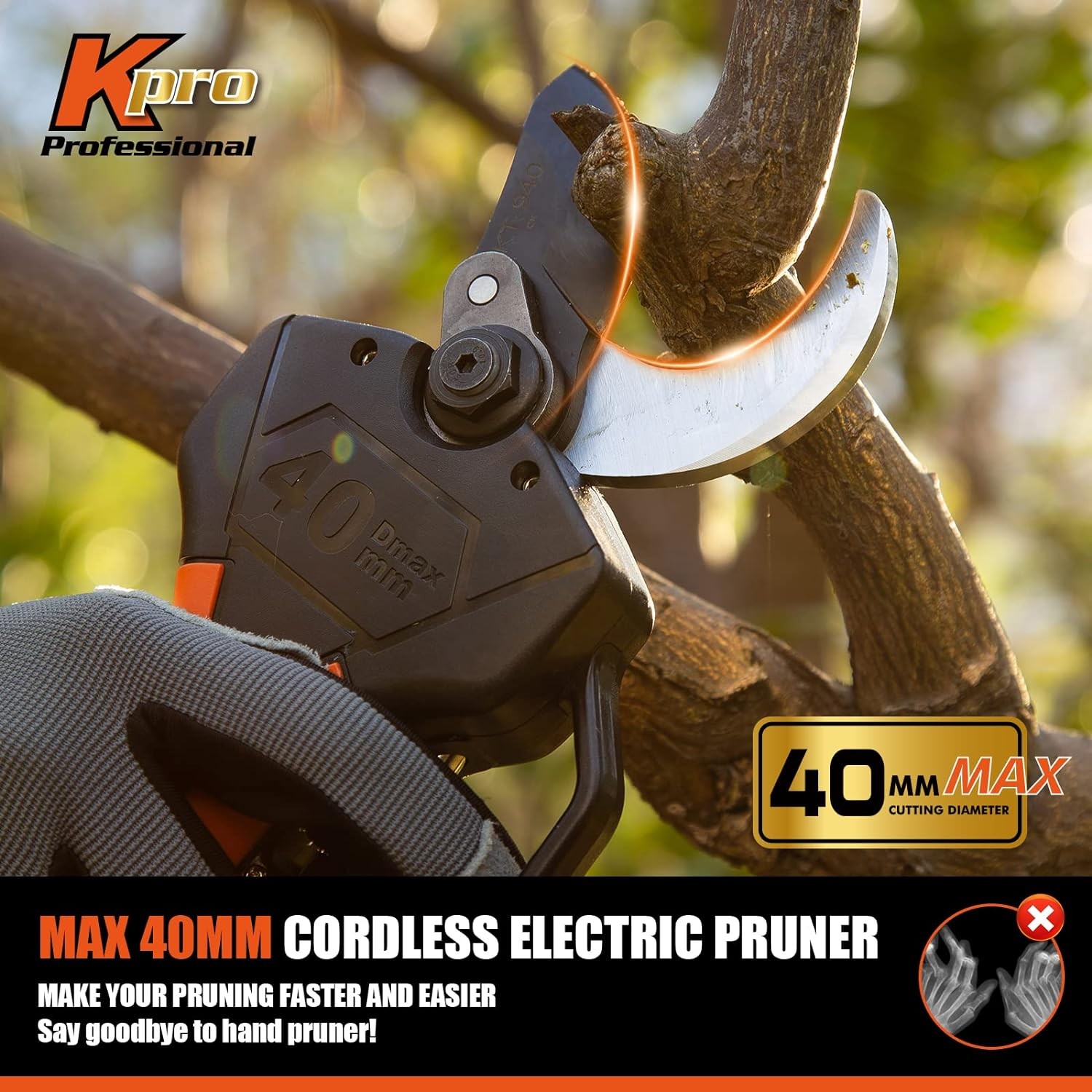 Cordless Pruning Shears 40mm Brushless Electric Pruner Kit