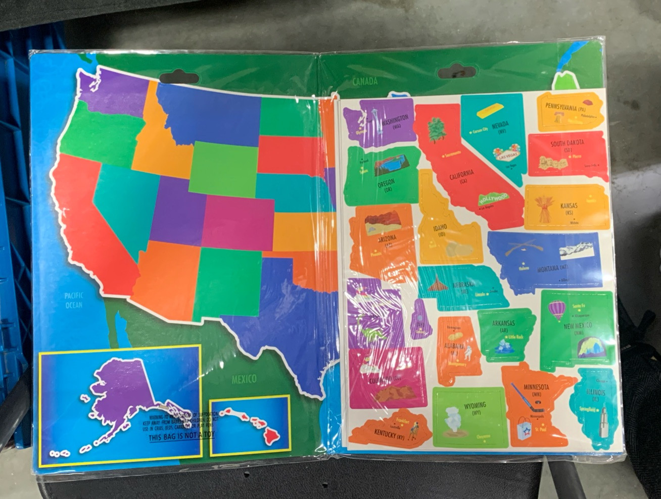 Imaginetics USA Map Learning Game Educational US State Shape Magnets NEW Sealed