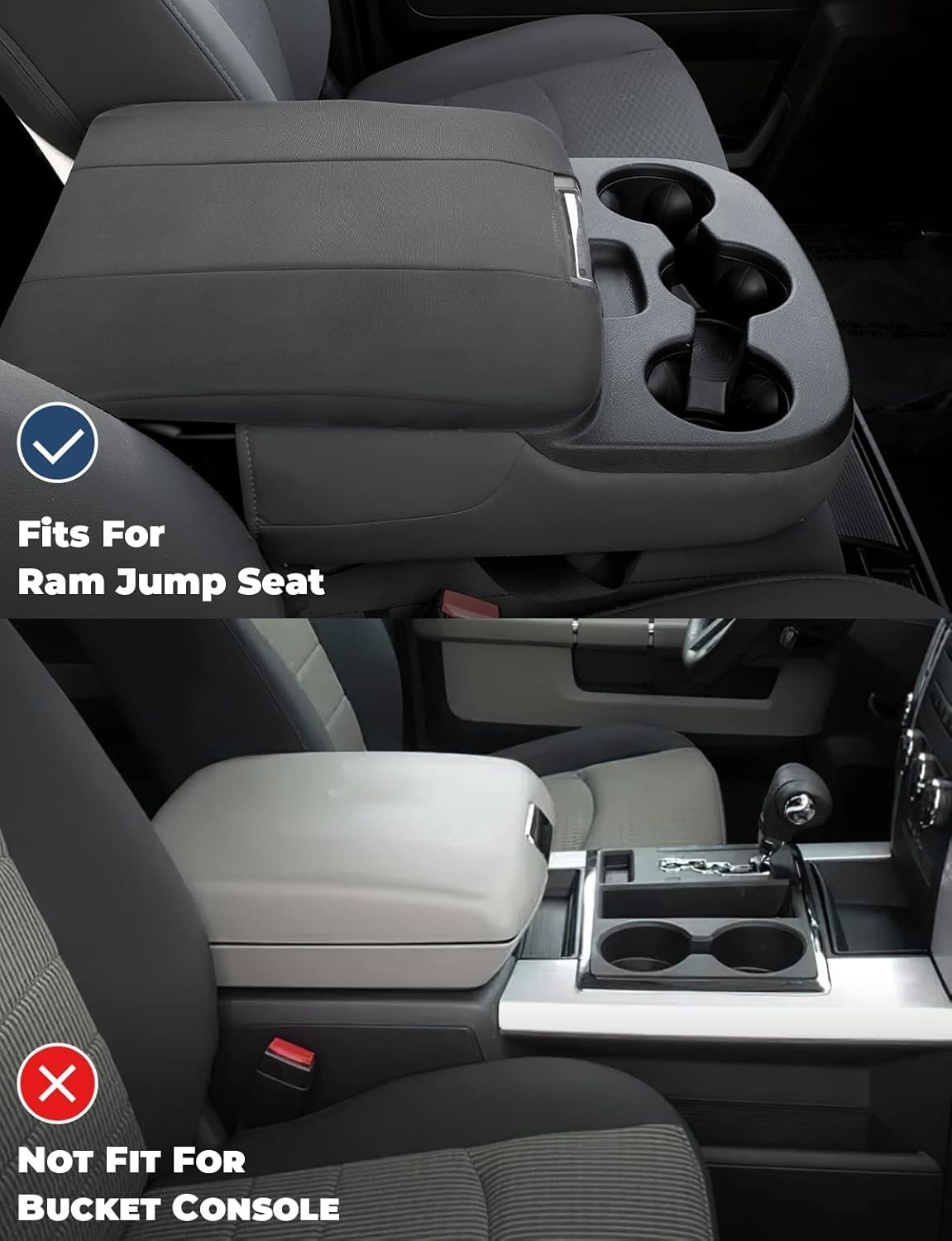 Center Console Cover Compatible with 2013-2018 Ram 1500 & 2013-2024 Ram 2500/350