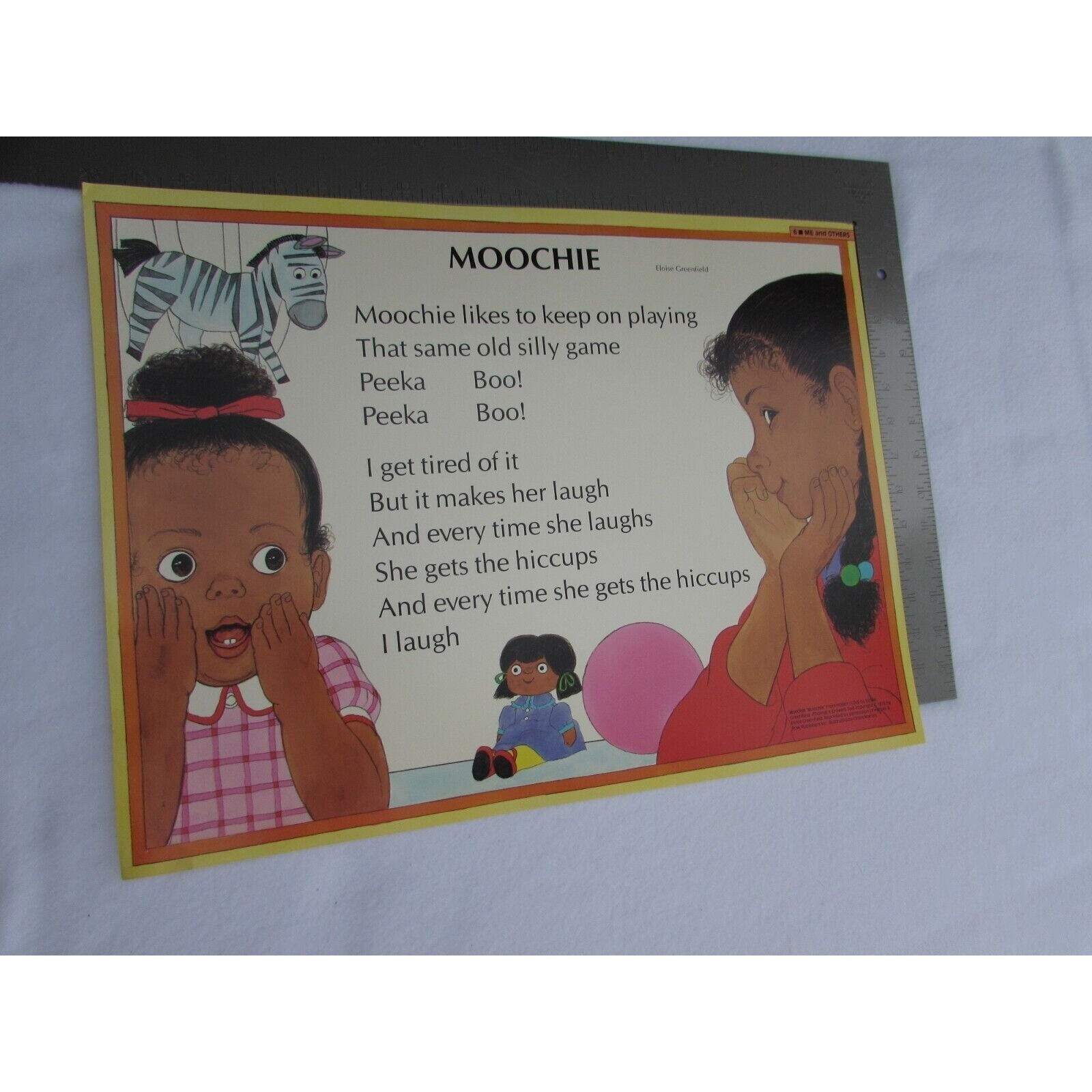 Moochie Grade School Poster Eloise Greenfield 30242 Poetry VNTG