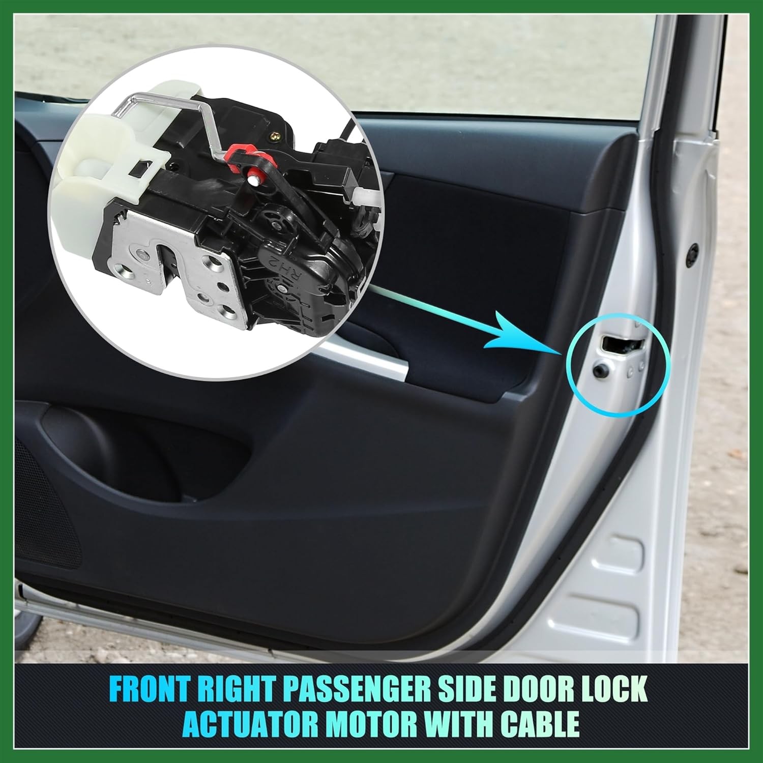 Motoforti Front Right Passenger Side Power Door Lock Actuator Motor with Cable f