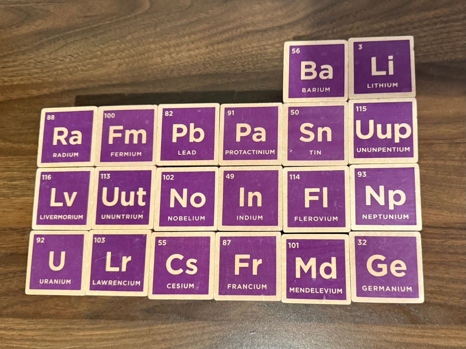 Uncle Goose Periodic Table Blocks Full Set 20pc Wooden 1.75″ Multicolor Used