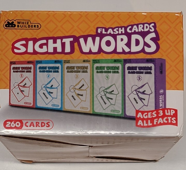 Whiz Builders Sight Words Flash Cards 260 Cards Ages 3 & Up