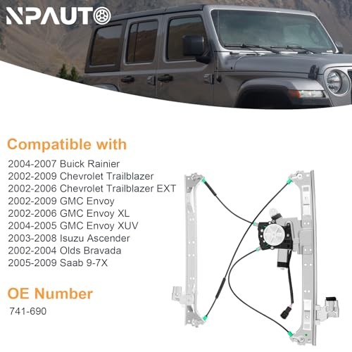 Front Driver Side Power Window Regulator with Motor fit for 2002-2009 Chevy