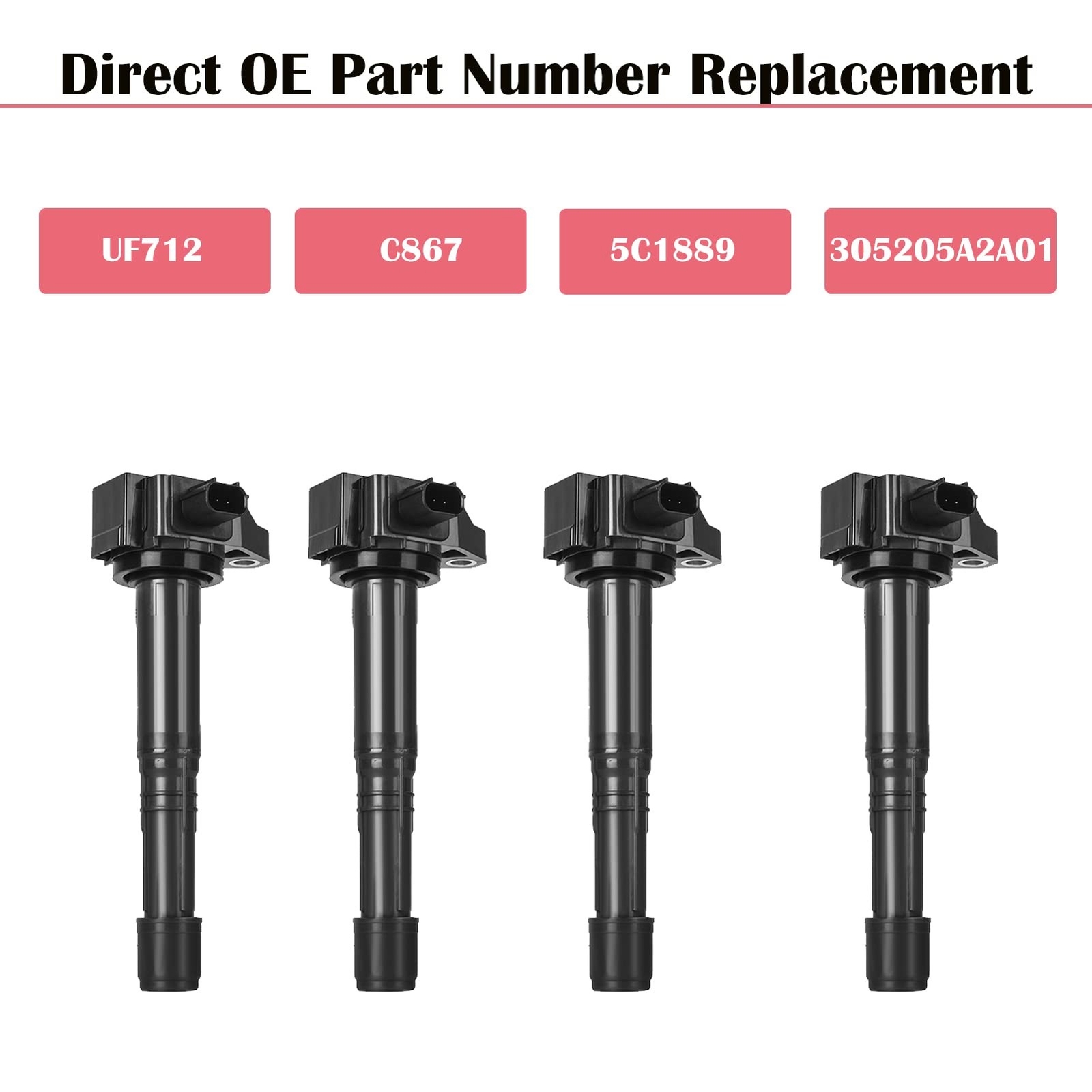 Set of 4 Ignition Coil Pack Fits for 2.4 L4 2013 2014 2015 2016 2017 Honda Ac…