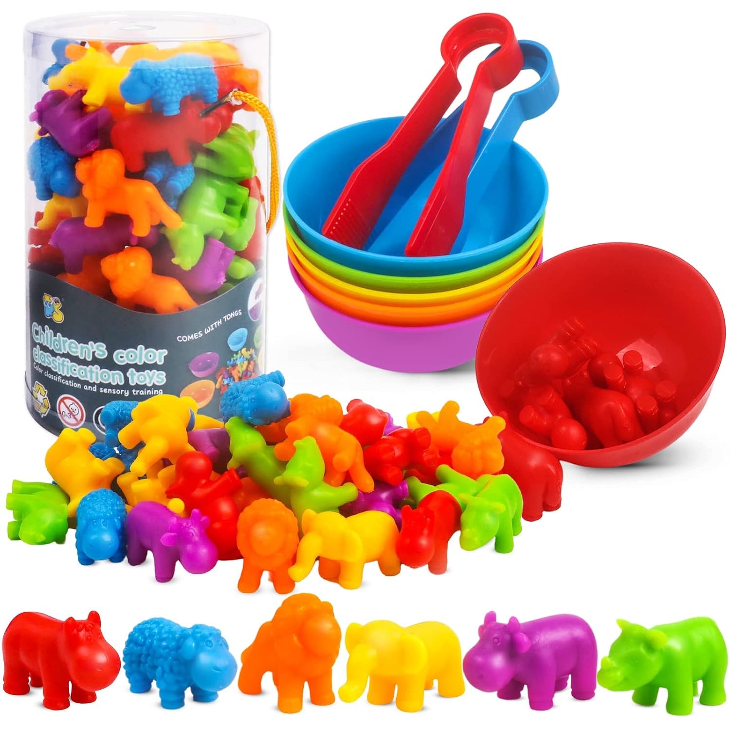 GKDOMS Counting Animals Toy Matching Game with Sorting Bowls Preschool Learning
