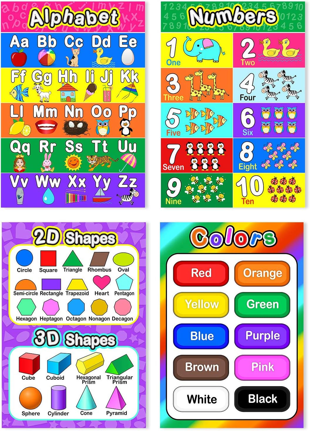 Educational Preschool Poster with Glue Point Dot for Nursery Homeschool Classroo