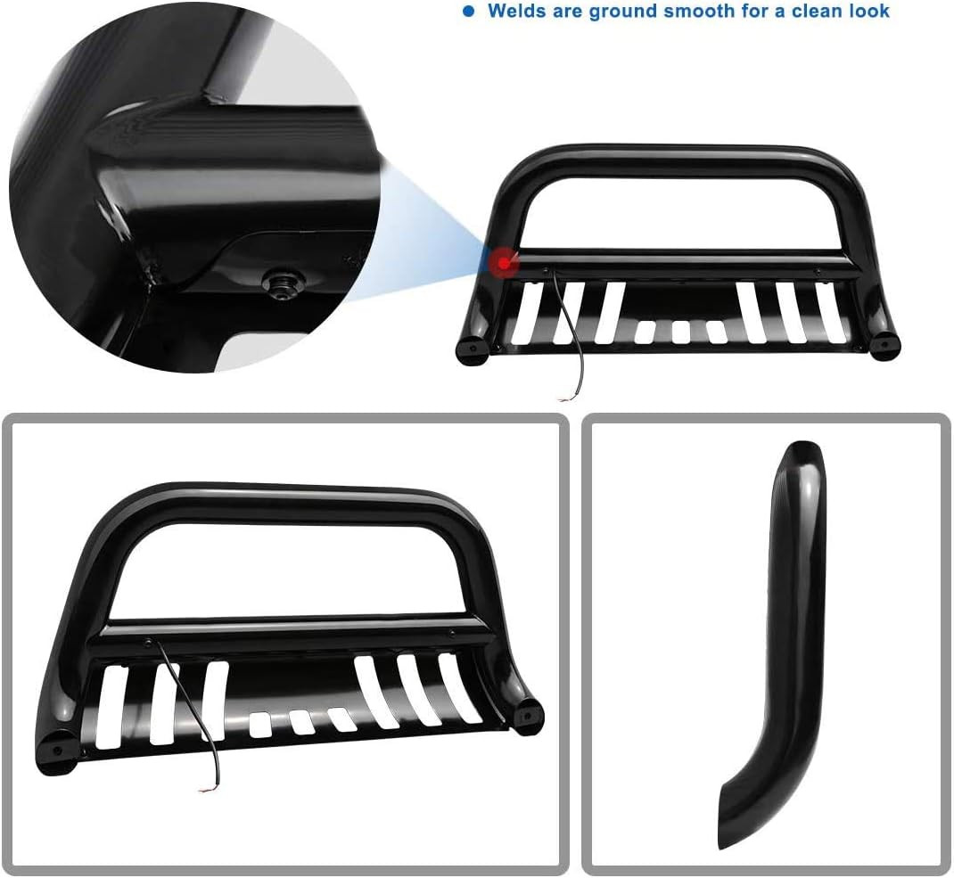 Bull Bar Compatible with 05-15 Toyota Tacoma 3″ Tube Brush Push Grille Guard Fro
