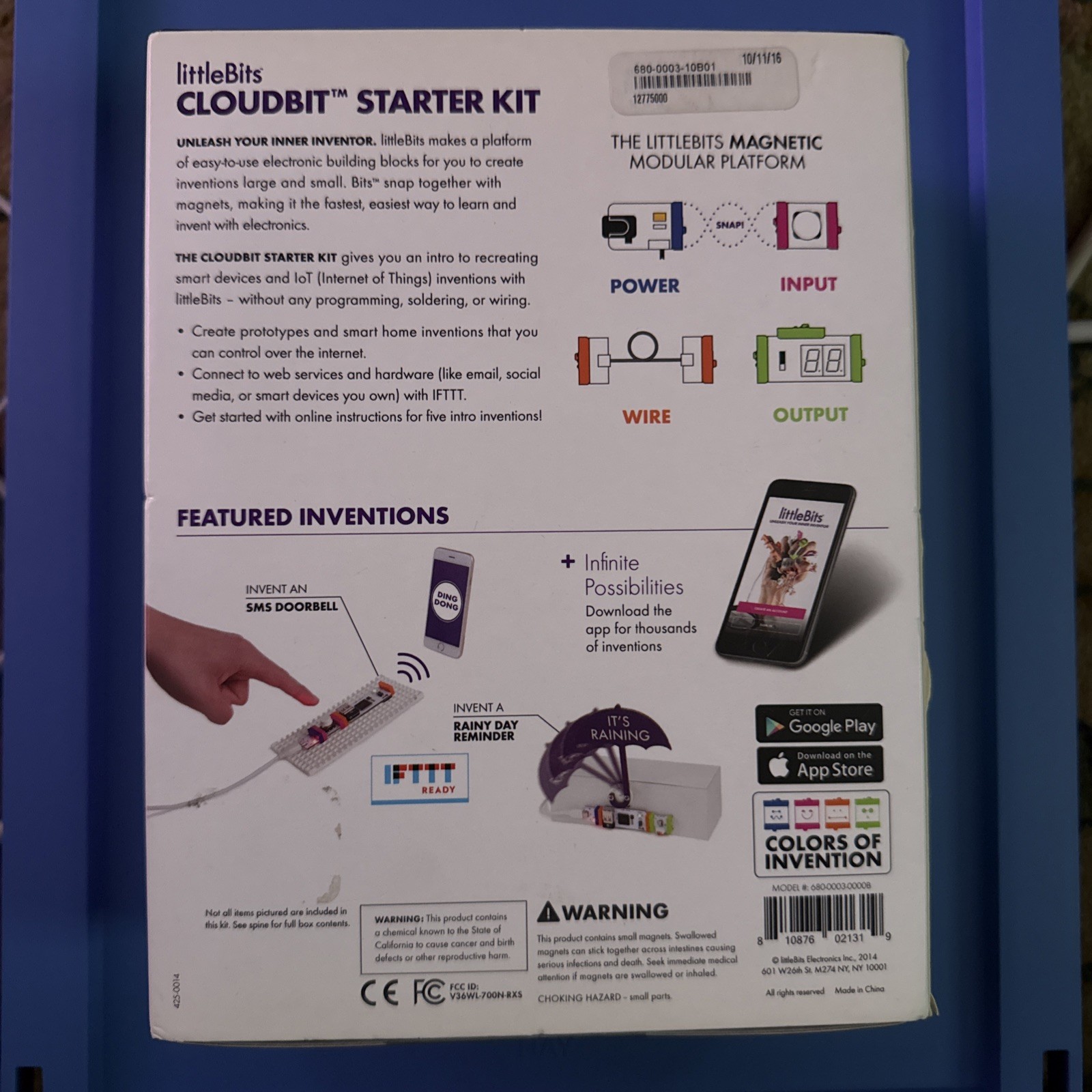 littlebits Cloudbit Starter Kit New / Sealed