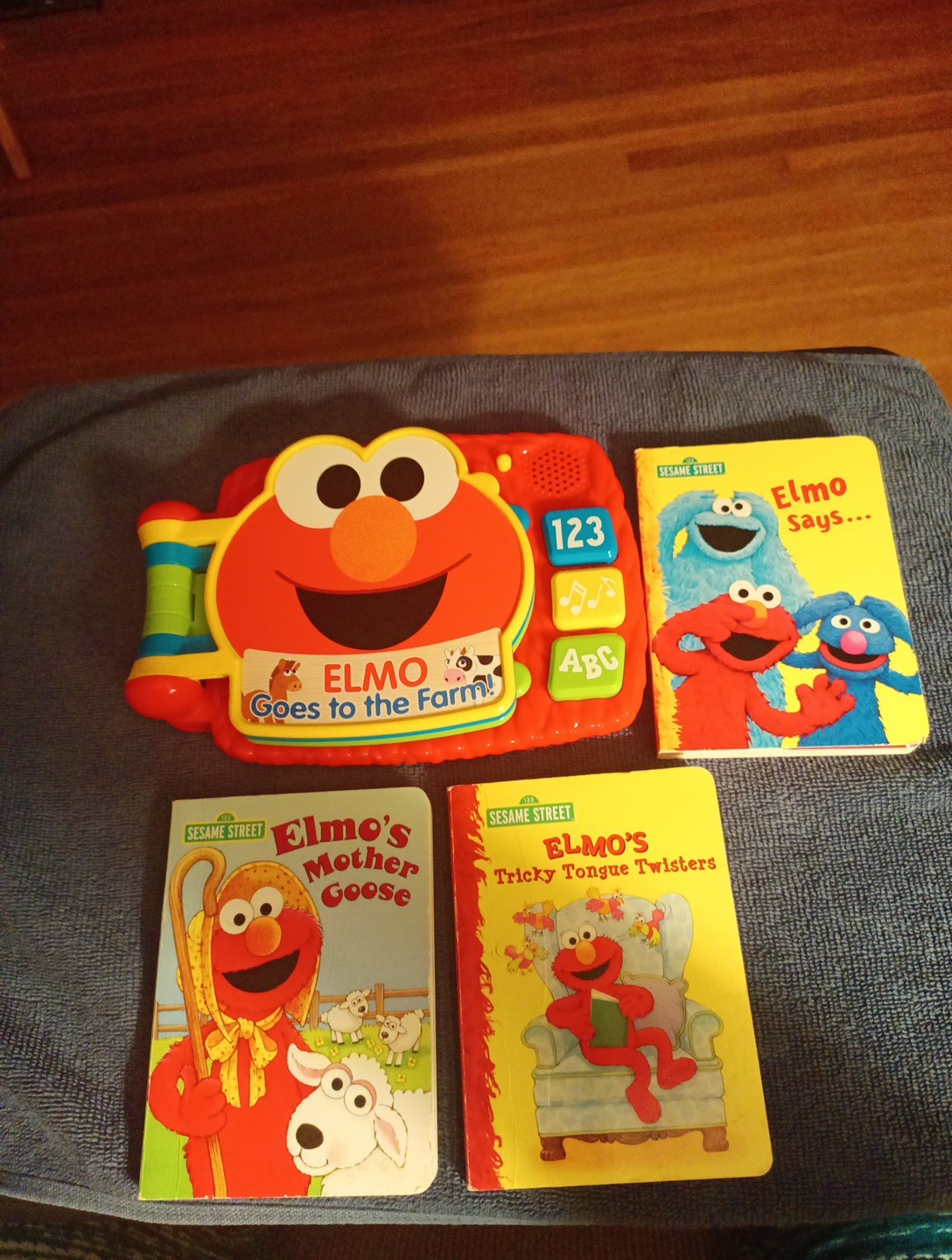 Sesame Street Elmo Goes to the Farm Interactive Musical Toy Book, 3 Book Lot