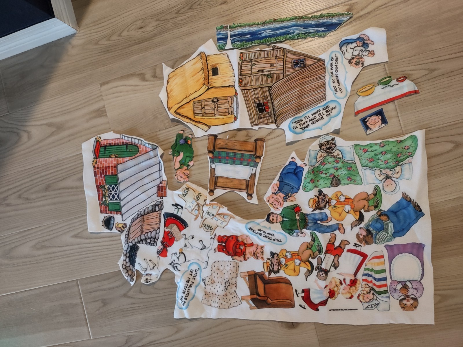 Vintage Felt Flannelgraph Flannel Board Story Fairytales Riding Hood Goldilocks