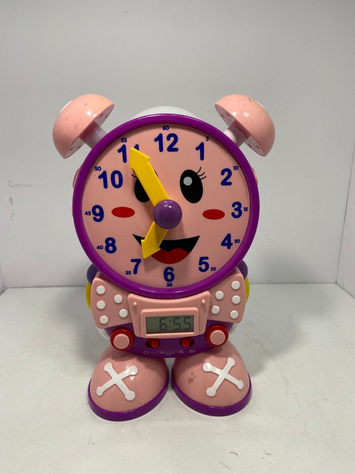🍉 The Learning Journey Pink Telly The Teaching Learning Time Clock – Works J8