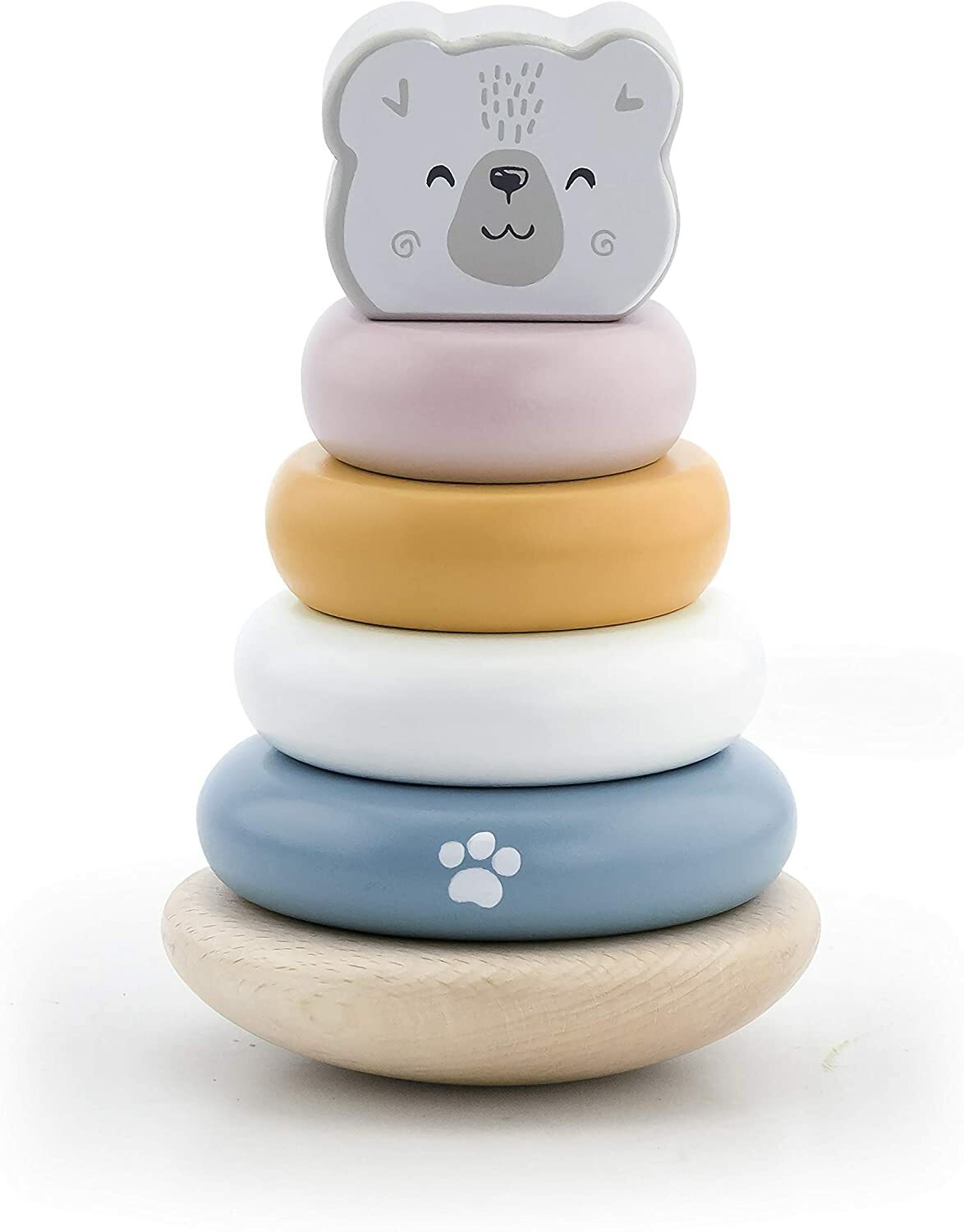 The Original Toy Company PolarB Solid Hardwood Toy – Polar Bear Stacker – 425531