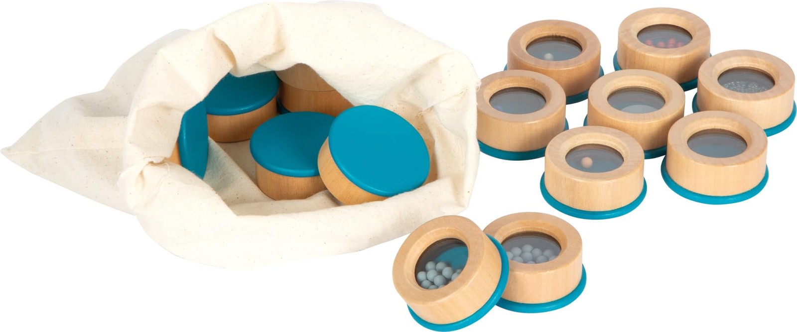 small foot Listening Memory, Kids’ Acoustic Sensory Game, 16 Filled Wood contain