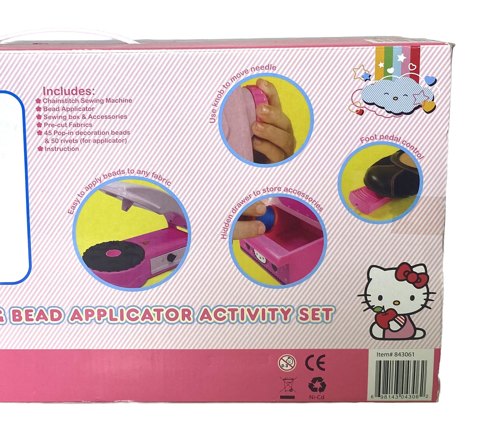 Hello Kitty Chainstitch Sewing Machine & Bead Applicator Activity Set Sanrio NOS