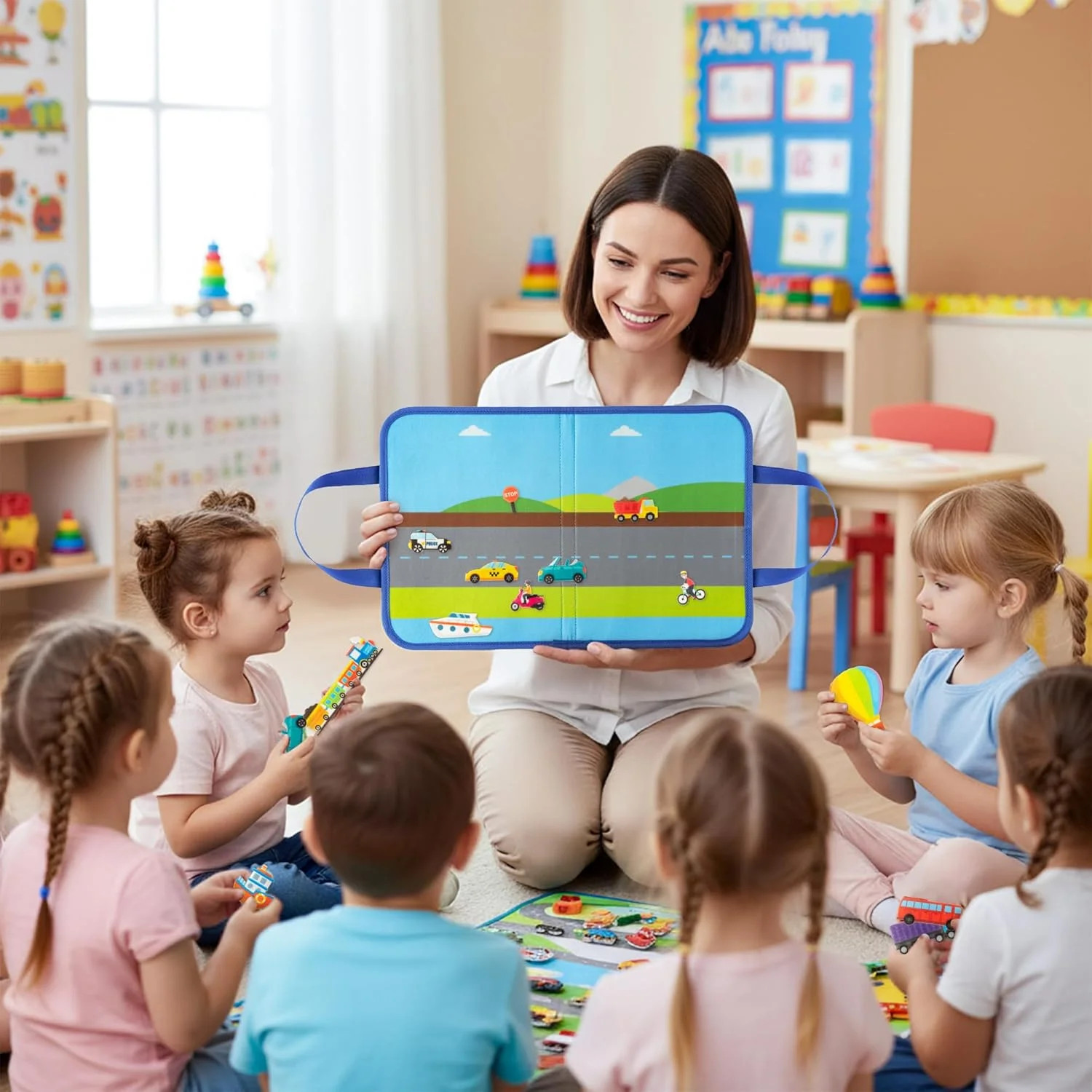 WATINC Travel Felt Board Story Set – 25PCS Portable Felt Board Educational Birth