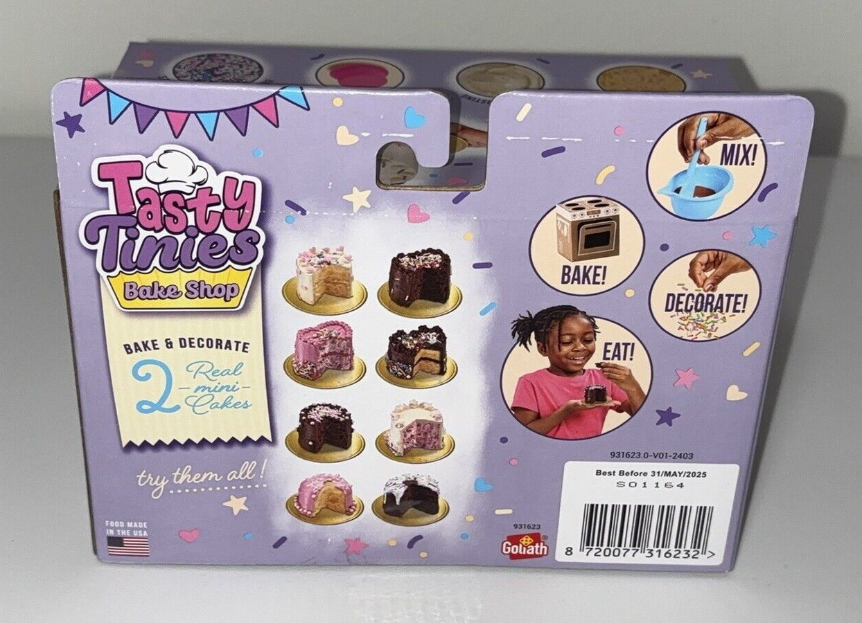 Tasty Tinies Vanilla Mini Cakes Vanilla Frosting & Unicorn Sprinkles Ages 6+ NEW