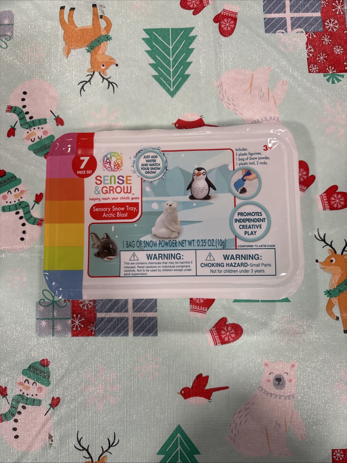 Creative Kids Sense & Grow Series Arctic Blast 7 Piece Playset w/ Snow & Figures