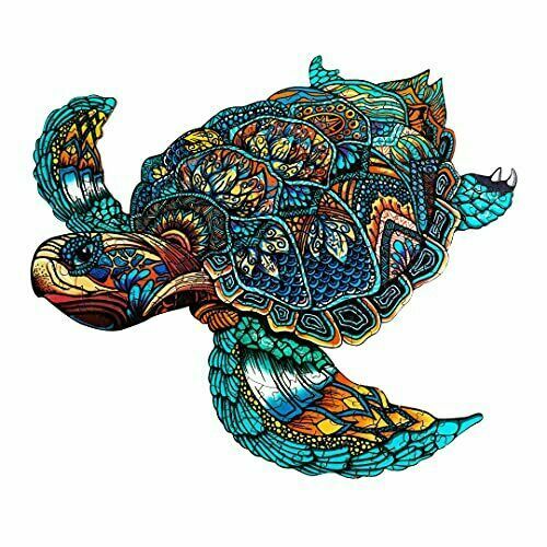 Wooden Jigsaw Puzzles for Adults Kids Unique Resolute Turtle 15 * 13in; 301 Pcs