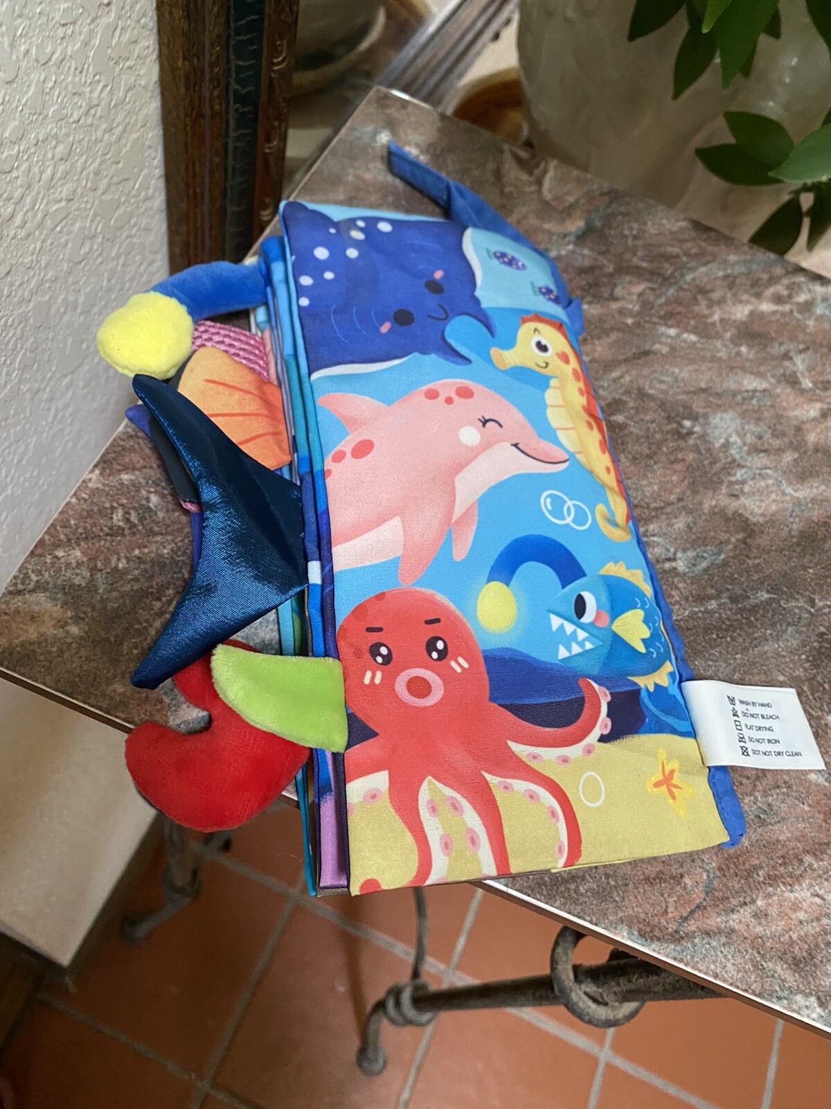 hahaland Baby Book 0-6 Months Touch Feel First Cloth Crinkle Soft Marine Animals