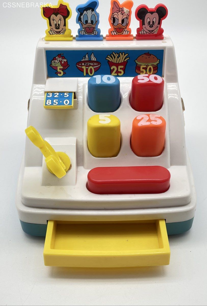 Arco Preschool Carry Around Cash Register Vintage Plastic Mickey Mouse