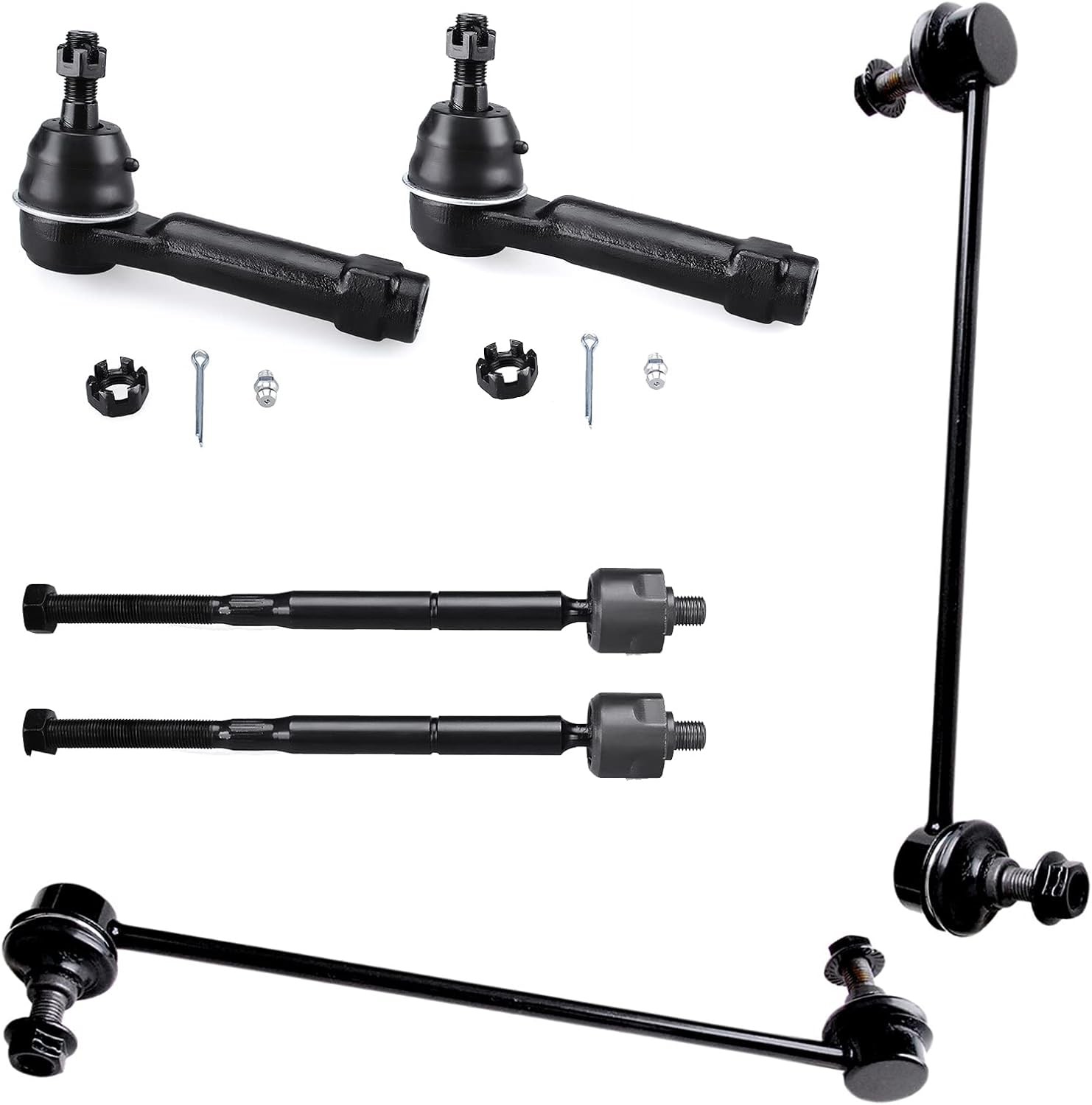 6pc Front Sway Bar Inner Outer Tie Rod End Kit K80258 EV80645 ES800408 for Jeep