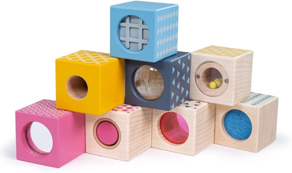Bigjigs Toys, FSC Certified Sensory Blocks, Wooden Toys, Sensory Toys, Baby Toys