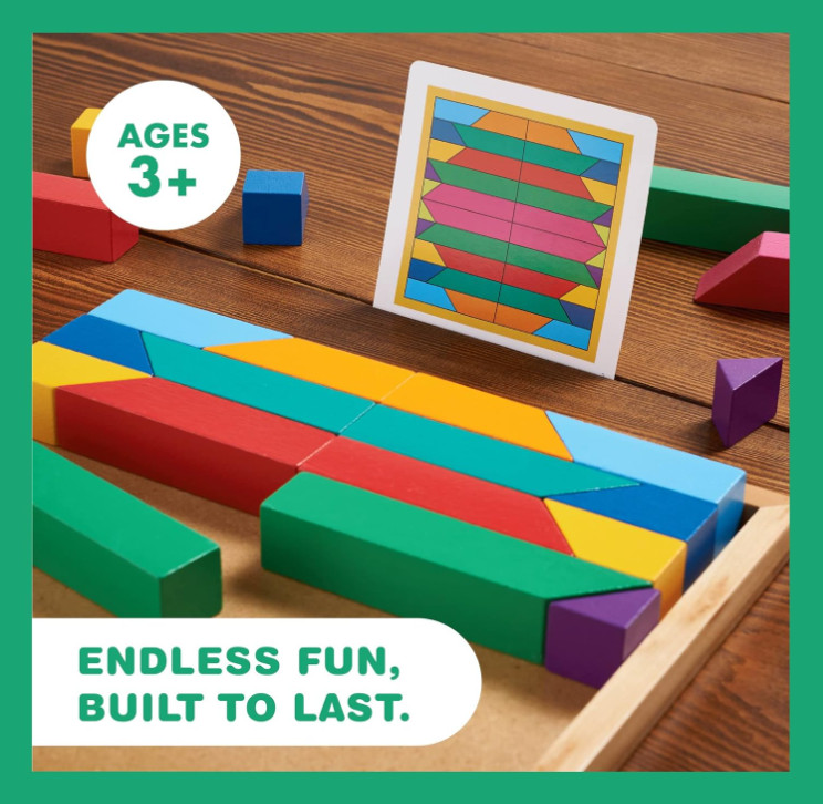 MindWare Pattern Play 40-Piece Wooden Color Matching Puzzle