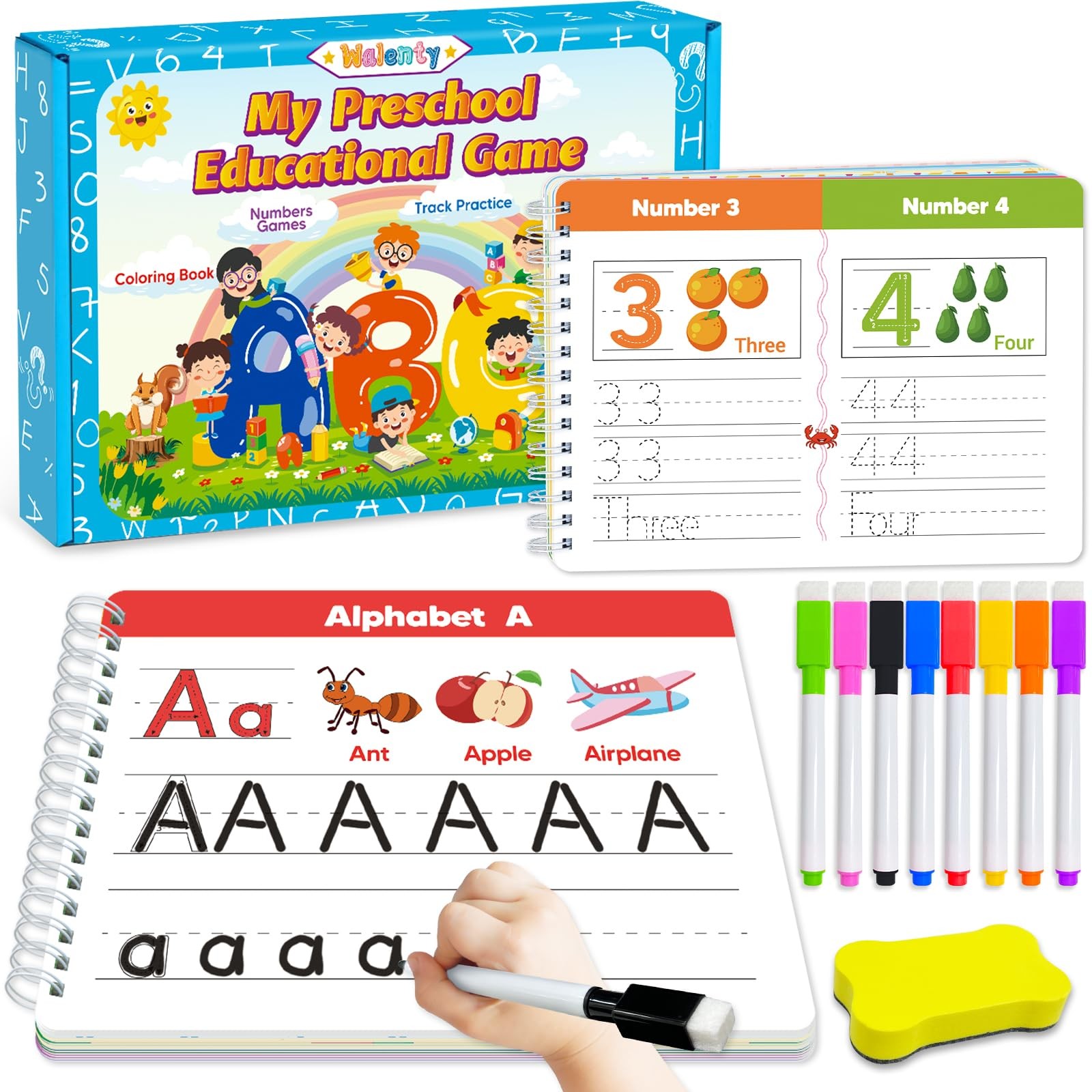 Preschool Learning Activities Kindergarten Workbooks, Toddler Busy Book Handw…