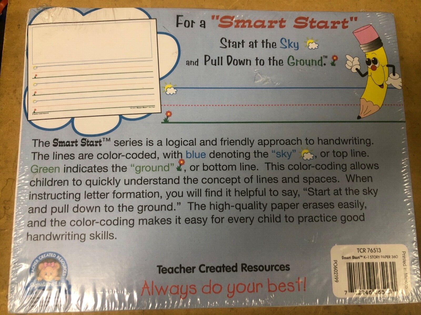 Teacher Created Resources Smart Start K-1 Story Paper 360 76513