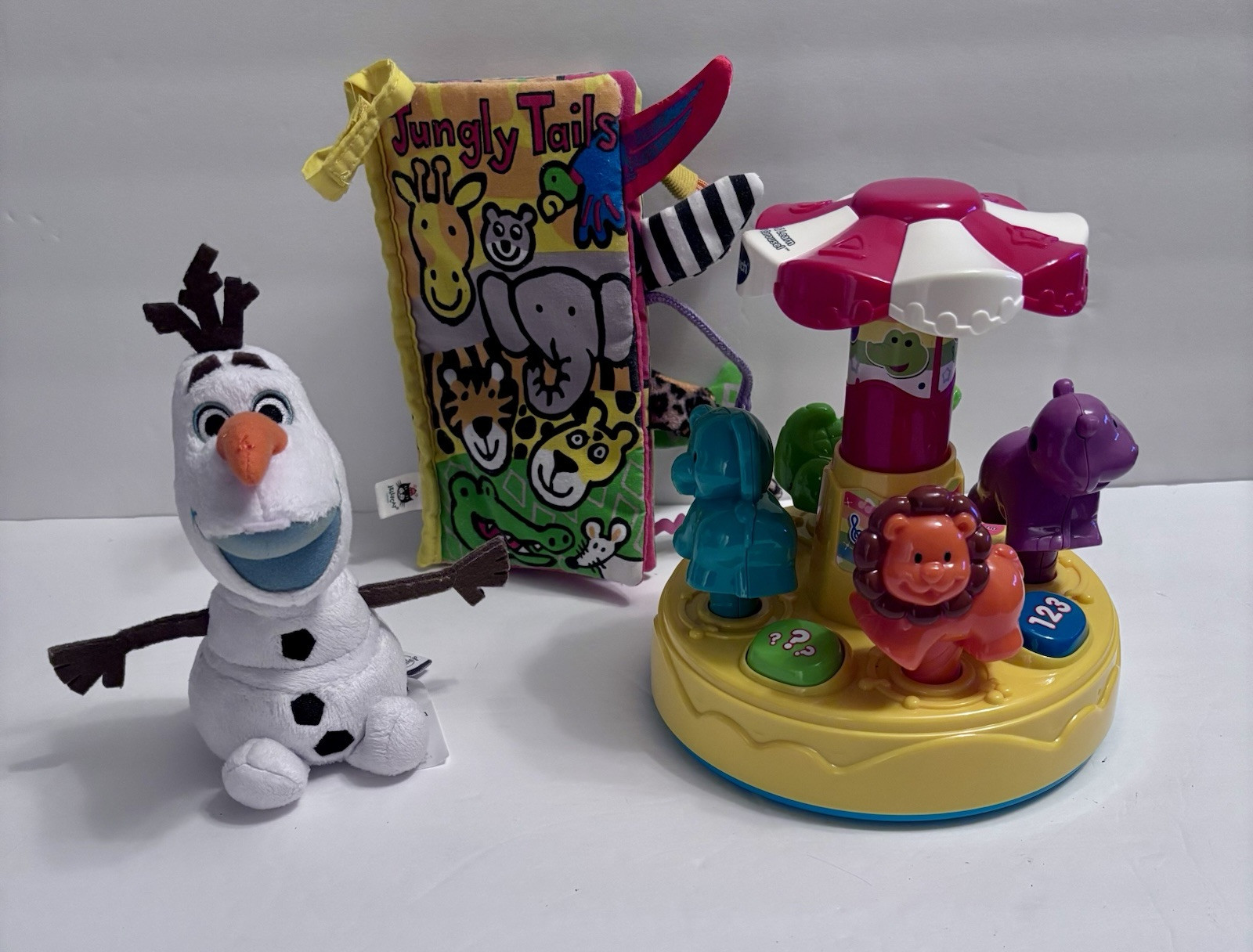 All Three Bundle! Animal, Fun Merry-Go-Round, Disney 7” Olaf And JellyCat Book