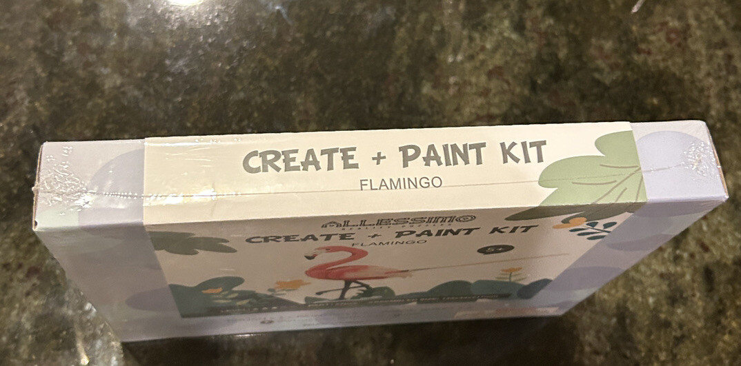 NEW Allessimo Reality Puzzles Create & Paint Wooden 3D Pink Flamingo Level 3