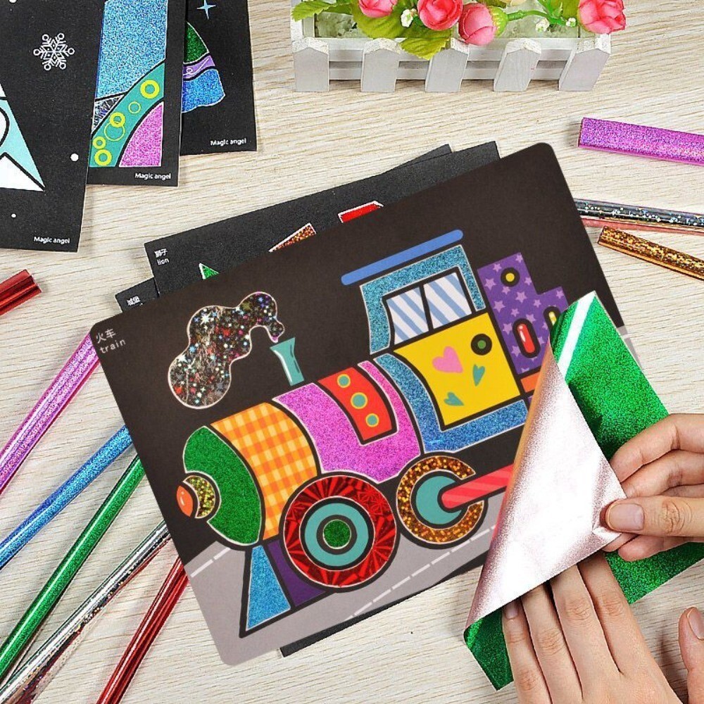 DIY Cartoon Magic Transfer Painting Crafts for Kids Arts and Crafts Toys Childre