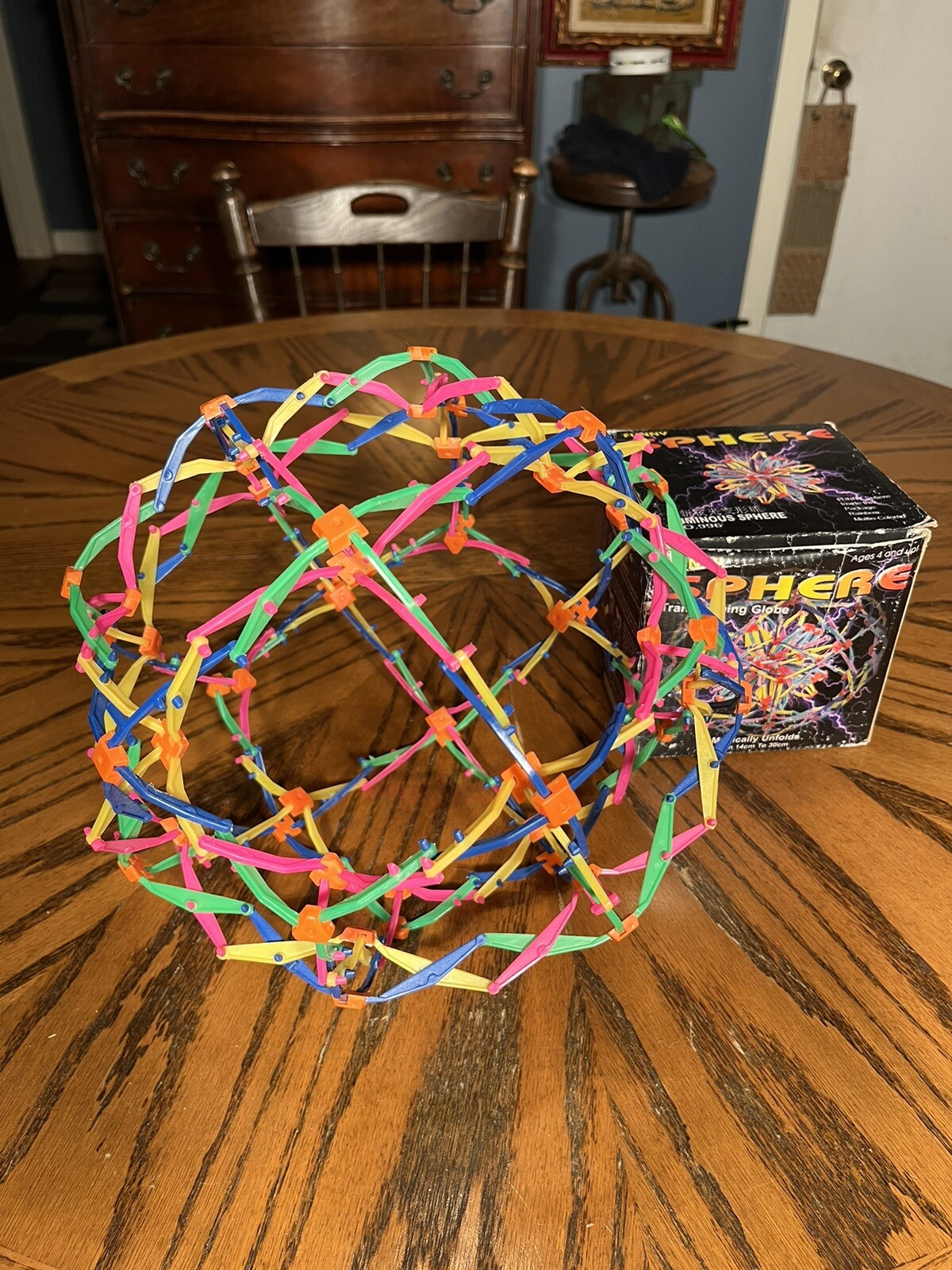 Funny Sphere Transforming Globe Toy In Box, Magically Unfolds, Rainbow Colored