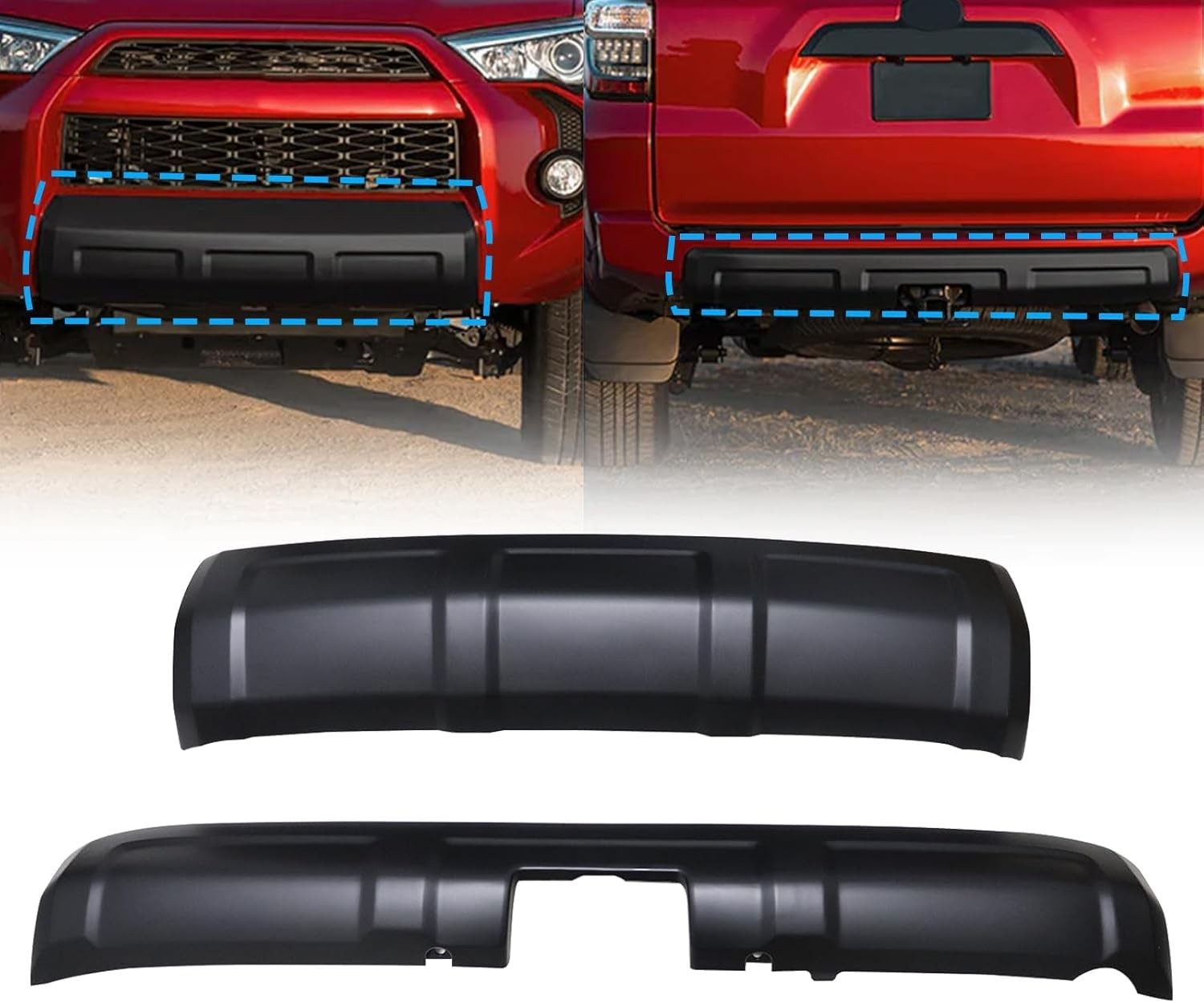 16-24 Toyota 4Runner 2PCS Front & Rear Lower Valance Panel Bumper Molding