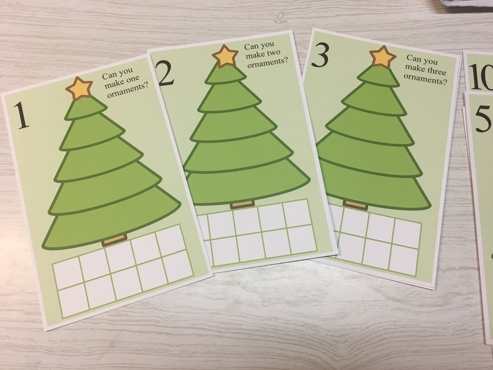 Ornament Count – Dry Erase – Laminated 1-10 Activity Set – Teaching Supplies