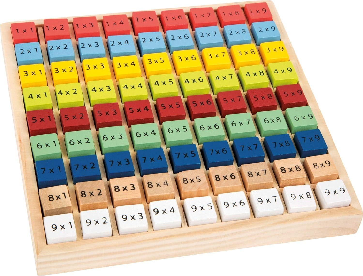 small foot 11163 Colorful 1×1 “Educate” made of wood, with 81 number cubes to le