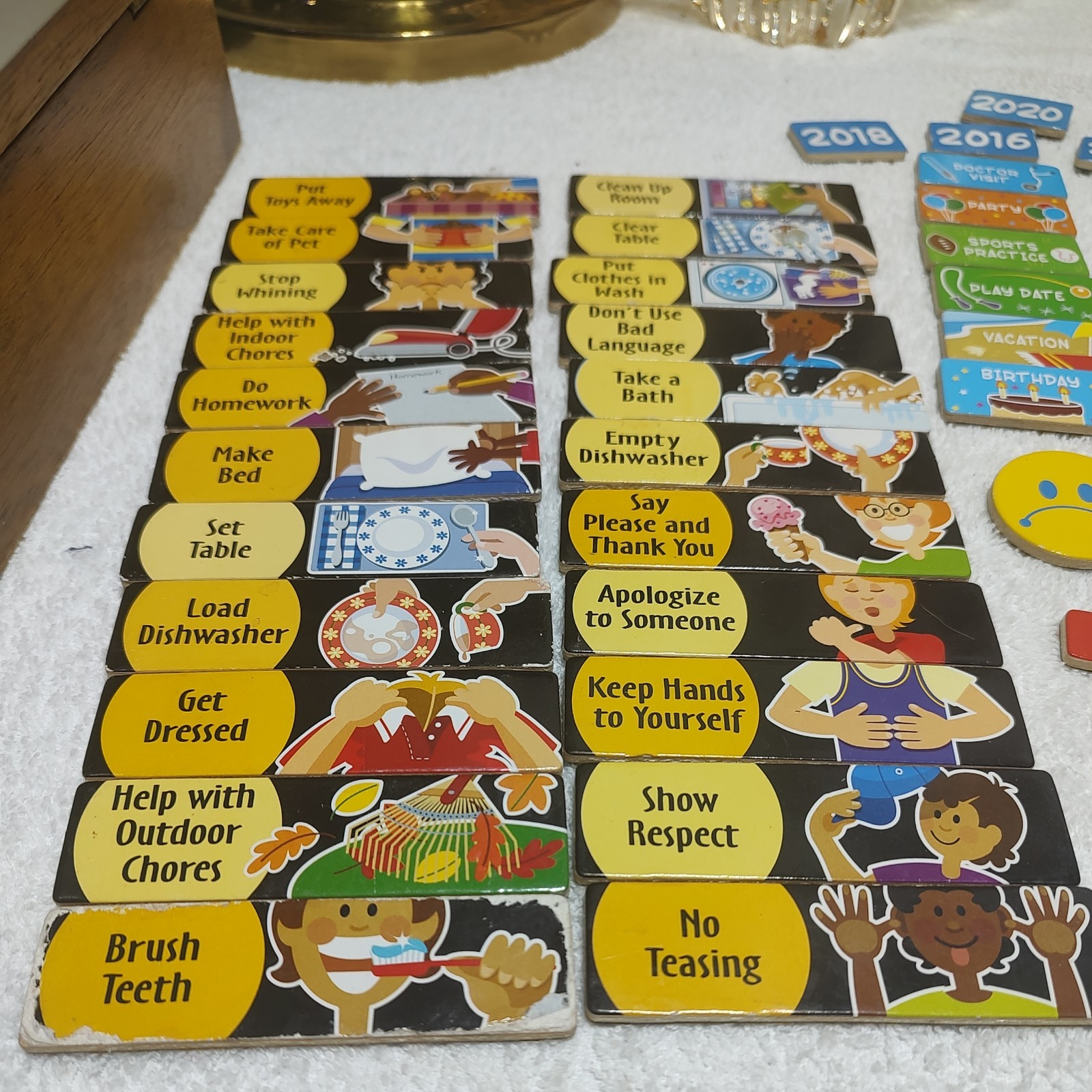 Melissa and Doug Lot of 80+ Responsiblilty Chore Chart Magnet Replacement
