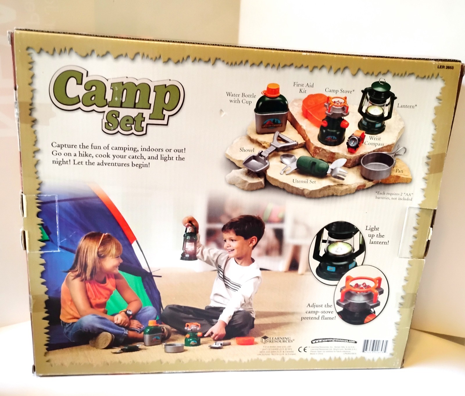 Learning Resources Camping Set, 7 Realistic Pieces, Excell. Condition, Ages 3+