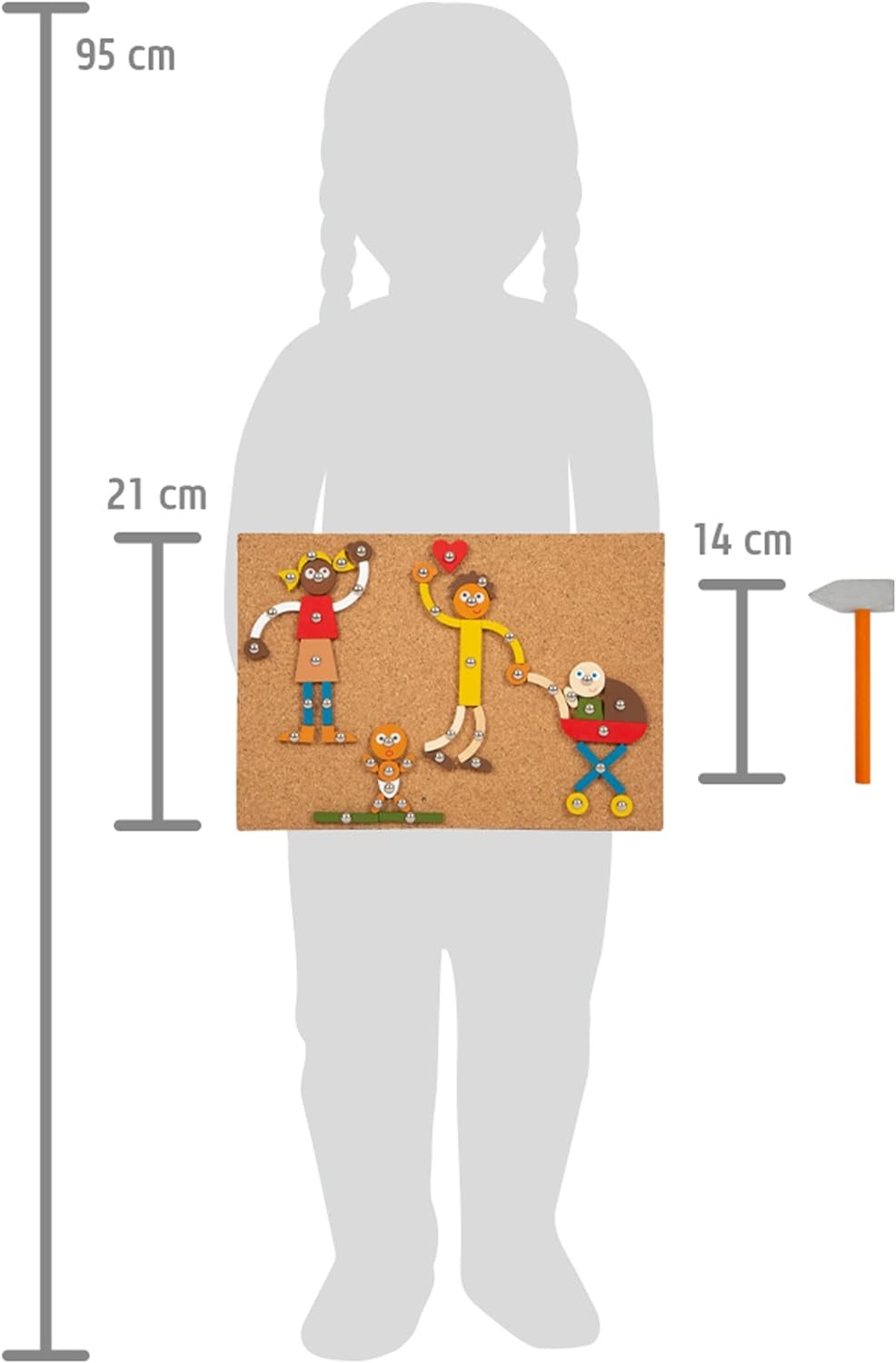 small foot Home and Family Toy, wood, with cork board and hammer, for kids aged
