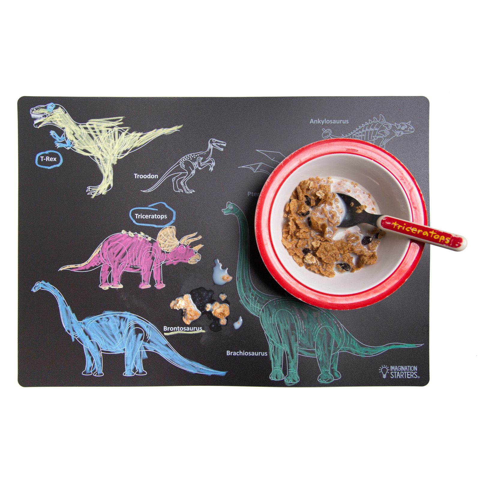 Imagination Starters – Chalkboard Dinosaur Placemat 12×17