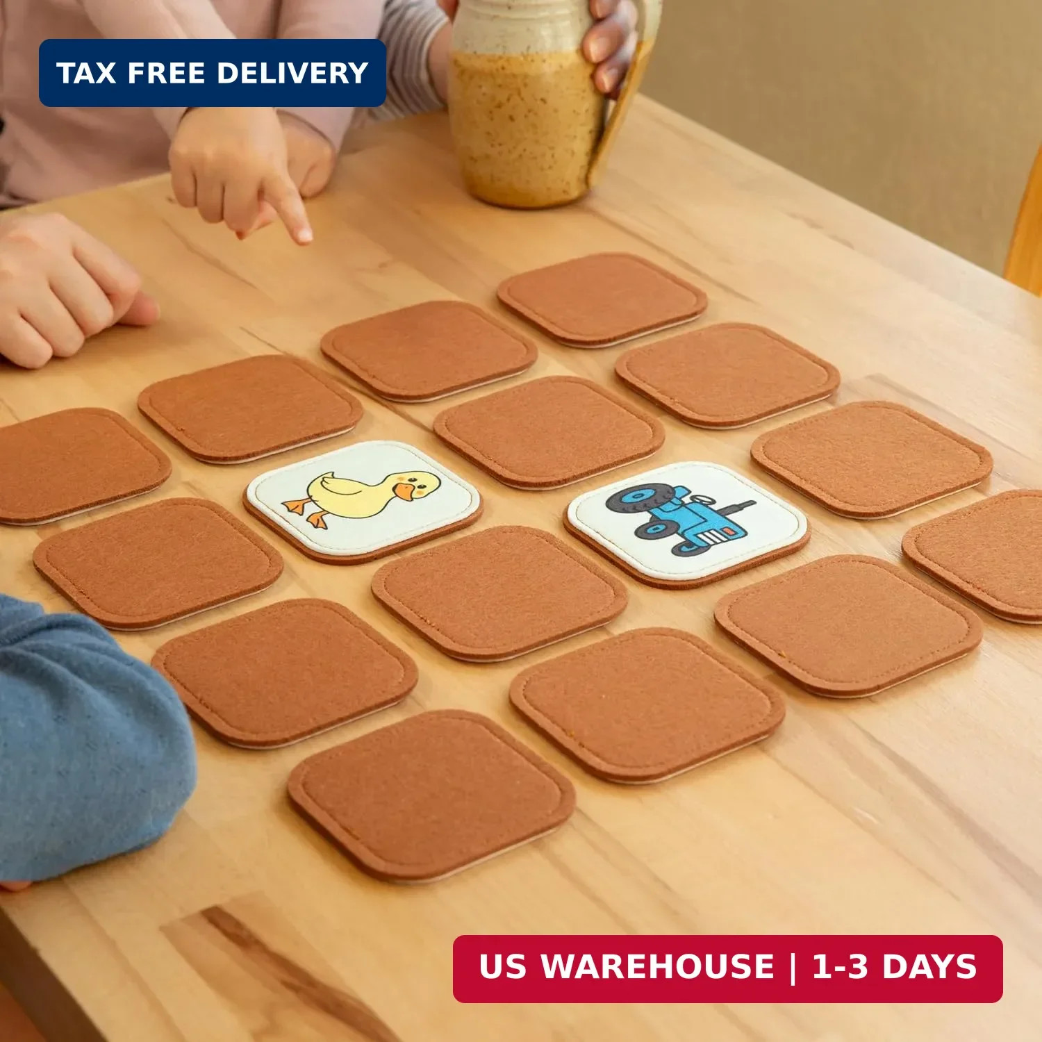 Felt Farm Matching Game for Toddlers – Farm Animal Memory Game & Flash Cards – S