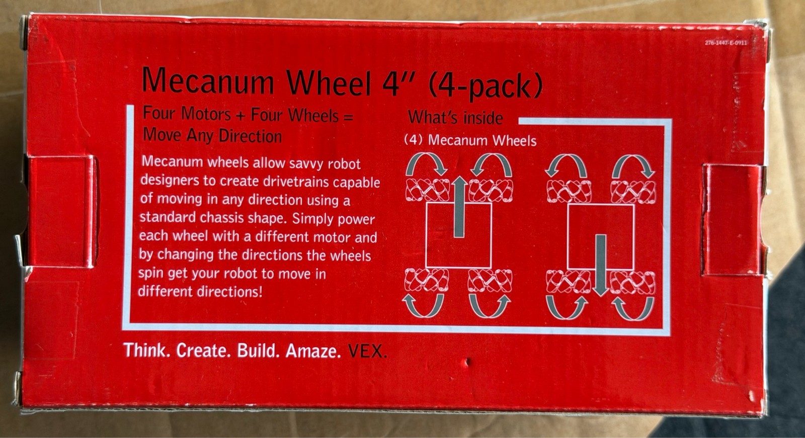VEX Robotics 4″ Mecanum Wheels (4-pack)
