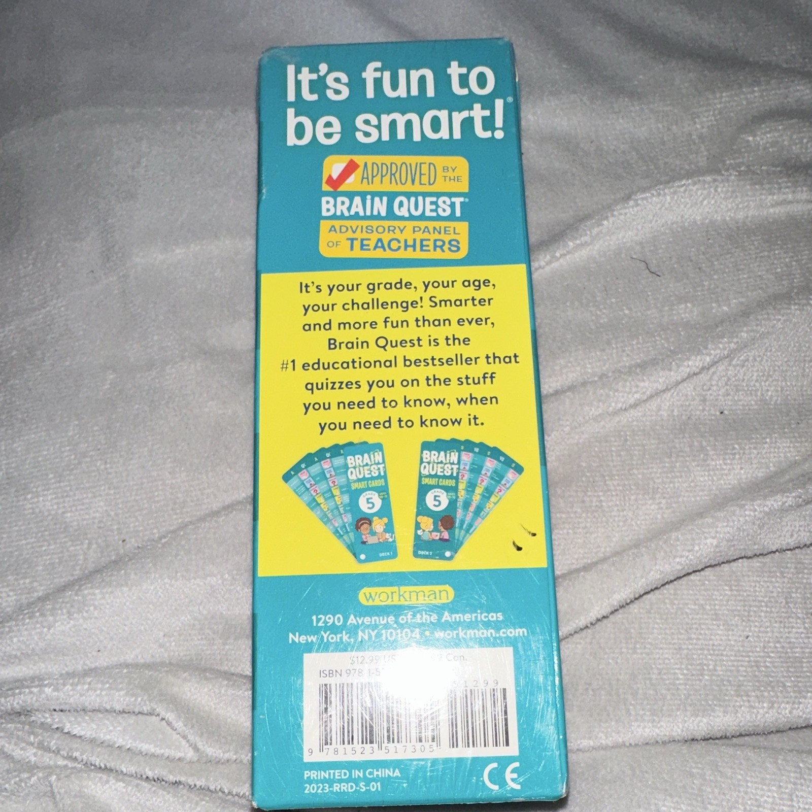 Brain Quest Smart Cards Grade 5 Q&A Learning Cards Ages 10-11 Blue 2023