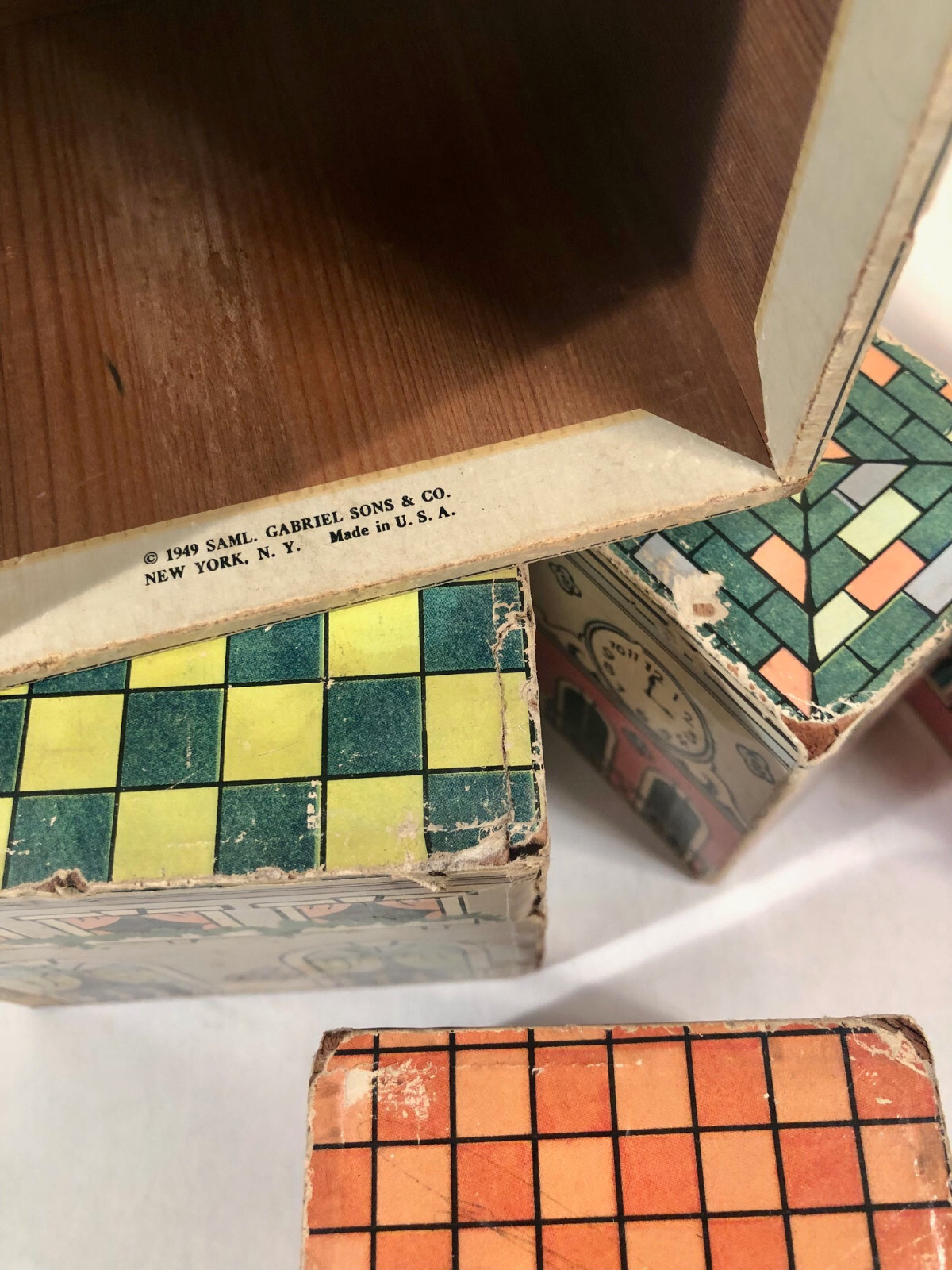 Vintage Antique set of 6 pcs. Wooden Nesting Blocks – 1949 Saml. Gabriel, NYC