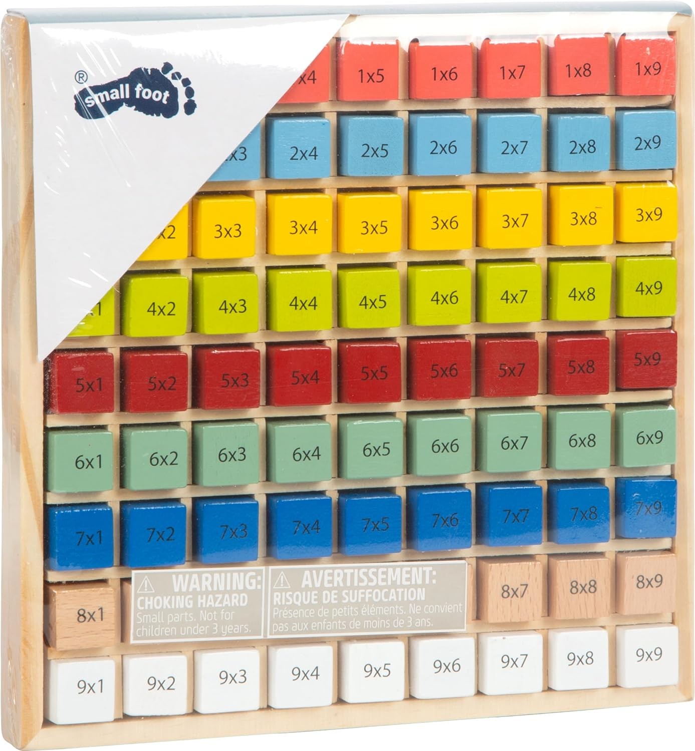 small foot 11163 Colorful 1×1 “Educate” made of wood, with 81 number cubes to le