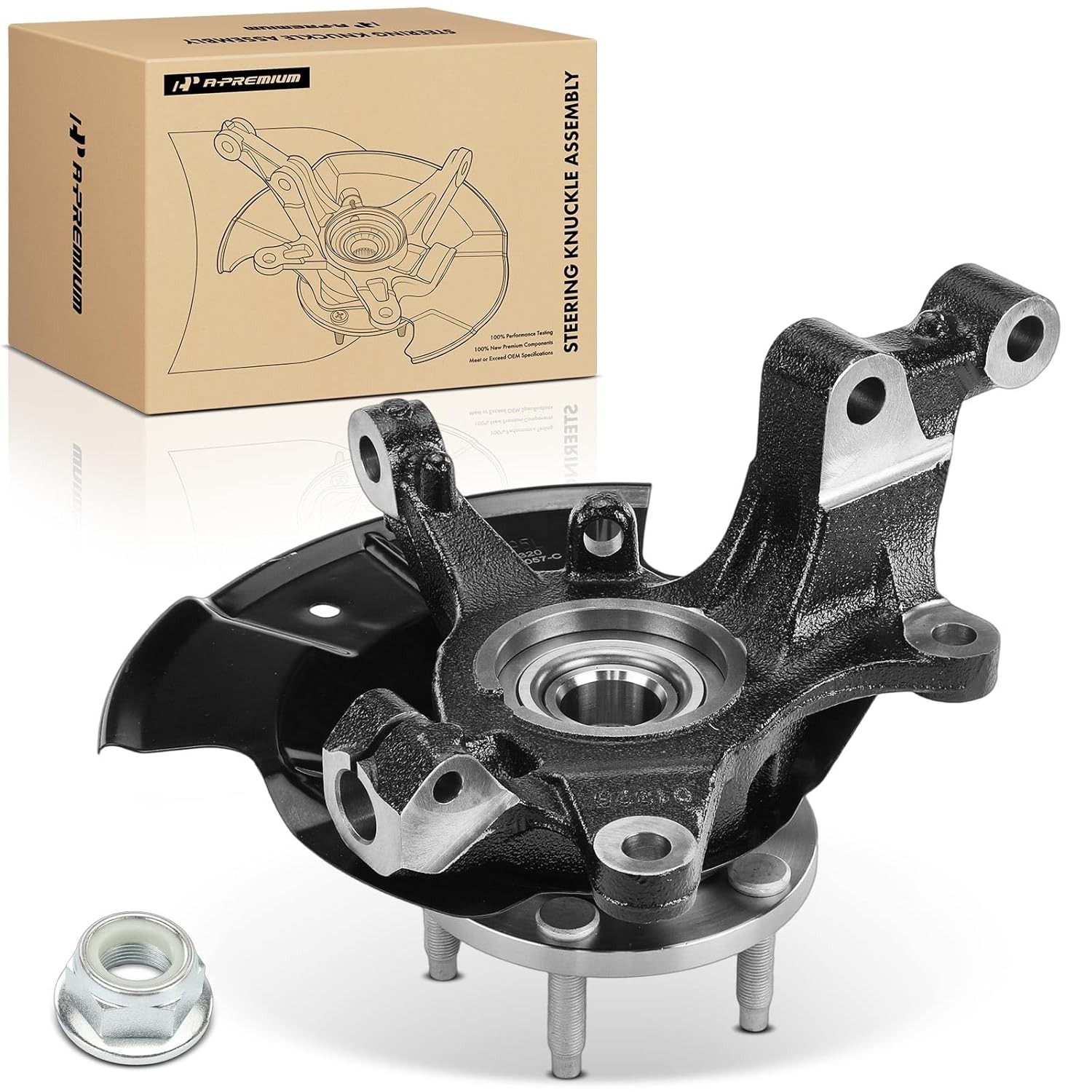 Front Left Steering Knuckle Wheel Bearing Hub Assembly Compatible Replacement
