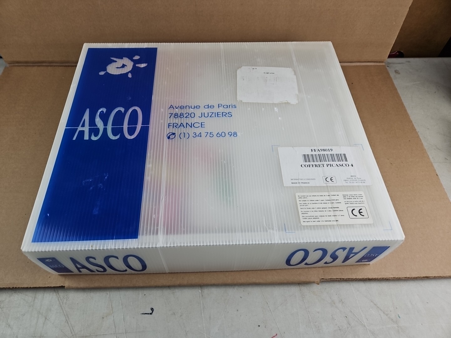 1995 Asco Picasco 4 Educational Game Puzzle Peg Board Toy France Learning Game